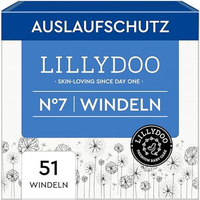 LILLYDOO Couches Bébé Hypoallergéniques, Taille 7 (15+ kg), Lot de 3 paquets (51 pièces), Ultra Douces et Absorbantes, sans Parfum et Lotion pour les peaux sensibles, Testées dermatologiquement LILLYDOO Couches Bébé Hypoallergéniques, Taille 7 (15+ kg), Lot de 3 paquets (51 pièces), Ultra Douces et Absorbantes, sans Parfum et Lotion pour les peaux sensibles, Testées dermatologiquement