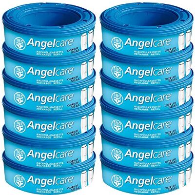 Angelcare Lot de 12 recharges pour poubelle à couches Angelcare Lot de 12 recharges pour poubelle à couches