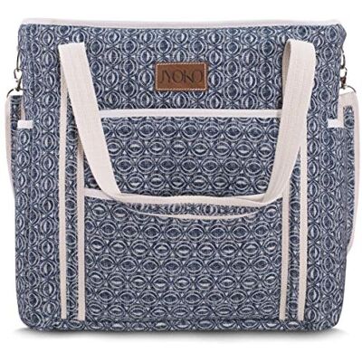 JYOKO Sac Poussette + Ancres + Poignée Longue Réglable Fabriqué en Dralon Hydrofuge Anti-taches Ethnic Blue JYOKO Sac Poussette + Ancres + Poignée Longue Réglable Fabriqué en Dralon Hydrofuge Anti-taches Ethnic Blue