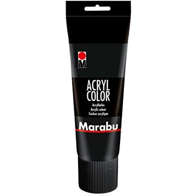 Marabu 12010025073 – Peinture acrylique crémeuse à base d'eau, séchage rapide, résistante à la lumière, imperméable, à appliquer avec pinceau et éponge sur toile, papier et bois Noir 225 ml Marabu 12010025073 – Peinture acrylique crémeuse à base d'eau, séchage rapide, résistante à la lumière, imperméable, à appliquer avec pinceau et éponge sur toile, papier et bois Noir 225 ml