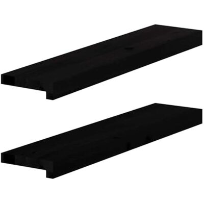 vidaXL Appuis de fenêtre 2 pcs brun-noir bois de chêne massif vidaXL Appuis de fenêtre 2 pcs brun-noir bois de chêne massif