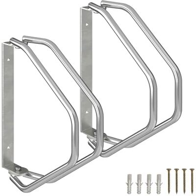 Relaxdays Lot de 2 béquilles pour vélo Montage mural En acier solide Pivotant à 180° Argenté Relaxdays Lot de 2 béquilles pour vélo Montage mural En acier solide Pivotant à 180° Argenté