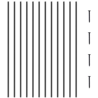 VEVOR Balustres en métal pour escalier, 1118 x 13 mm, tiges de rampe carrées en alliage d'aluminium, 31 balustres de pont avec vis, balustrade droite creuse classique, revêtement en poudre noir satiné VEVOR Balustres en métal pour escalier, 1118 x 13 mm, tiges de rampe carrées en alliage d'aluminium, 31 balustres de pont avec vis, balustrade droite creuse classique, revêtement en poudre noir satiné