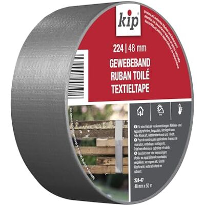 Kip – Ruban adhésif pour pierre 224-47 – Ruban de masquage en tissu mesh idéal sur supports rugueux – Dimensions : 48mm x 50m – Couleur argent Kip – Ruban adhésif pour pierre 224-47 – Ruban de masquage en tissu mesh idéal sur supports rugueux – Dimensions : 48mm x 50m – Couleur argent