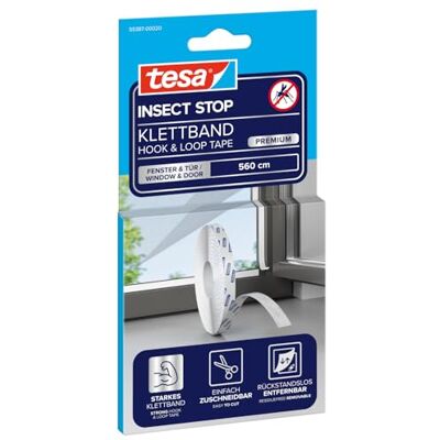 tesa INSECT STOP Premium Ruban auto-agrippant 1 x 560 cm Blanc Rouleau de rechange pour moustiquaires – pour une fixation sans perçage sur la fenętre tesa INSECT STOP Premium Ruban auto-agrippant 1 x 560 cm Blanc Rouleau de rechange pour moustiquaires – pour une fixation sans perçage sur la fenętre