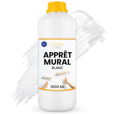 Creative Apprêt Mural 1L Blanc Murs et Plafonds Adhésion de Peinture Application Facile Bloque les Taches Séchage Rapide Sans Solvant Efficacité de Couverture +/- 5m² Creative Apprêt Mural 1L Blanc Murs et Plafonds Adhésion de Peinture Application Facile Bloque les Taches Séchage Rapide Sans Solvant Efficacité de Couverture +/- 5m²