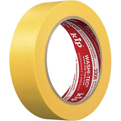 Kip WASHI-TEC Ruban adhésif crêpé doré 30 mm x 50 m Ruban adhésif très fin pour l'intérieur et l'extérieur Bords tranchants sans bavure Haute adhérence Kip WASHI-TEC Ruban adhésif crêpé doré 30 mm x 50 m Ruban adhésif très fin pour l'intérieur et l'extérieur Bords tranchants sans bavure Haute adhérence
