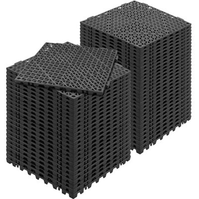 VEVOR Lot de 55 dalles de sol imbriquées 30 x 30 cm Carreaux de sol carrés en PVC Pour extérieur, terrasse, salle de bain, toilettes Noir VEVOR Lot de 55 dalles de sol imbriquées 30 x 30 cm Carreaux de sol carrés en PVC Pour extérieur, terrasse, salle de bain, toilettes Noir