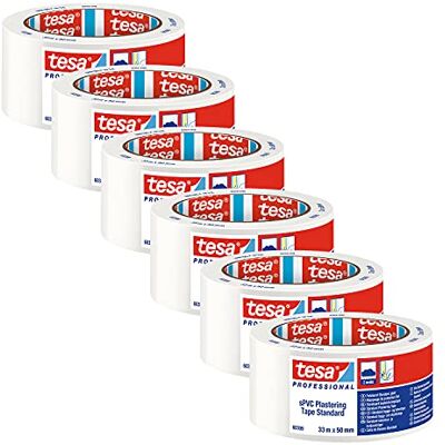 tesa 60399 Standard Ruban PVC Lisse pour Enduit x6 Blanc 33 m x 50 mm Ruban adhésif avec support en PVC renforcé Protčge et masque lors de la pose d'enduit et de peinture en extérieur tesa 60399 Standard Ruban PVC Lisse pour Enduit x6 Blanc 33 m x 50 mm Ruban adhésif avec support en PVC renforcé Protčge et masque lors de la pose d'enduit et de peinture en extérieur
