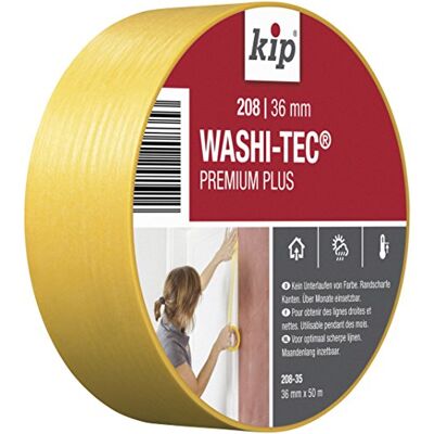 Kip Tape 288-13 Masque Washi-Tec Ruban de Masquage avec Bandes Adhésives Papier Washi pour Peinture et Vernis 1400mm x 33m Kip Tape 288-13 Masque Washi-Tec Ruban de Masquage avec Bandes Adhésives Papier Washi pour Peinture et Vernis 1400mm x 33m