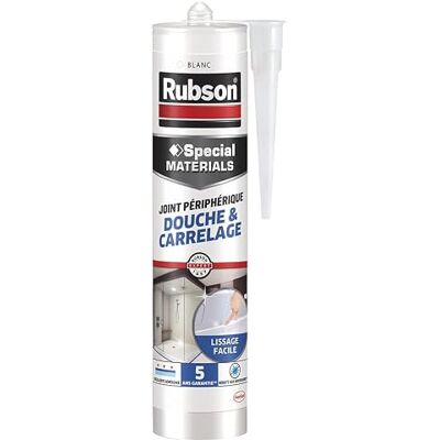 Rubson Joint Périphérique Douche & Carrelage Gris (cartouche de 300ml) – Mastic silicone neutre nouvelle génération multi-matériaux – Mastic étanche avec formule sans odeur Rubson Joint Périphérique Douche & Carrelage Gris (cartouche de 300ml) – Mastic silicone neutre nouvelle génération multi-matériaux – Mastic étanche avec formule sans odeur
