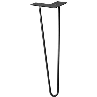 WAGNER Pied de meuble/jambe de table/pied de meuble HAIRPIN LEG Style rétro Acier revêtu par poudre noir, 12 x 12 x 40 cm, pied conique/incliné, avec plaque à vis intégrée 12824001 WAGNER Pied de meuble/jambe de table/pied de meuble HAIRPIN LEG Style rétro Acier revêtu par poudre noir, 12 x 12 x 40 cm, pied conique/incliné, avec plaque à vis intégrée 12824001