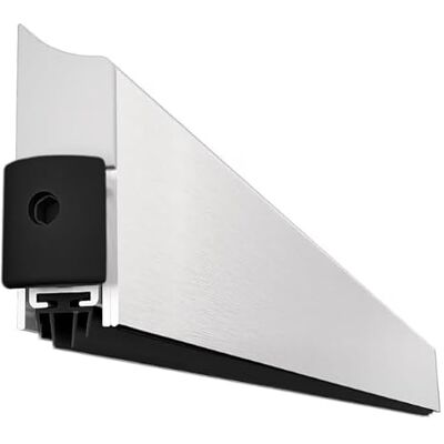 Gedotec Joint de sol abaissable, à déclenchement automatique, 13 x 46 mm, longueur 830 mm, argenté, avec protection contre le vent et le froid Gedotec Joint de sol abaissable, à déclenchement automatique, 13 x 46 mm, longueur 830 mm, argenté, avec protection contre le vent et le froid