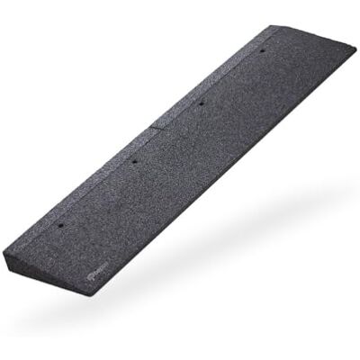 bepco Rampe de trottoir en fibre de caoutchouc (noir) rampe d'accès rampe de seuil avec rondelles incrustées pour fixation (100 x 25 x 5 cm) bepco Rampe de trottoir en fibre de caoutchouc (noir) rampe d'accès rampe de seuil avec rondelles incrustées pour fixation (100 x 25 x 5 cm)