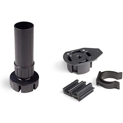 Emuca Lot de 4 pieds de meuble réglables en plastique noir 100 mm de haut Emuca Lot de 4 pieds de meuble réglables en plastique noir 100 mm de haut