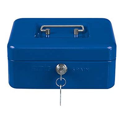 Amig Coffre-fort Coffre-fort pour argent, billets et pièces de monnaie Avec plateau porte-monnaie et 2 clés Couleur Bleue Matériau : Acier Dimensions : 300 x 240 x 90 mm Amig Coffre-fort Coffre-fort pour argent, billets et pièces de monnaie Avec plateau porte-monnaie et 2 clés Couleur Bleue Matériau : Acier Dimensions : 300 x 240 x 90 mm