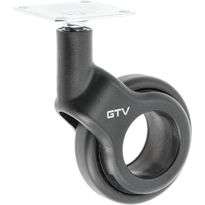 GTV Roulettes pour meubles STRADA Roulettes pivotantes Roulettes pour meubles sans frein Diamètre 60 mm en plastique et acier Noir GTV Roulettes pour meubles STRADA Roulettes pivotantes Roulettes pour meubles sans frein Diamètre 60 mm en plastique et acier Noir