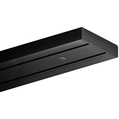 Bestlivings Rail à rideau noir (120 cm/2 voies) Kit complet avec accessoires (kit de fixation, couvercle latéral, roulettes de rideau) Bestlivings Rail à rideau noir (120 cm/2 voies) Kit complet avec accessoires (kit de fixation, couvercle latéral, roulettes de rideau)