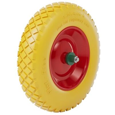 WilTec Roue complète increvable 4.8/4.00-8 pour Diable – 390 x 90 mm – en PU/Polyuréthane – profil rainuré – Capacité de charge max. 160 kg – pour Brouette Chariot WilTec Roue complète increvable 4.8/4.00-8 pour Diable – 390 x 90 mm – en PU/Polyuréthane – profil rainuré – Capacité de charge max. 160 kg – pour Brouette Chariot