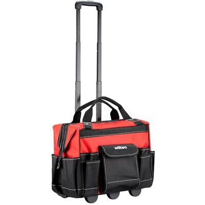 WilTec Sac à outils à roulette, 46 x 25 x 37 cm – Capacité de 40 kg – Sacoche porte-outils à poignées et 19 poches – Pour Jardinage, chantier, électriciens, plombiers, etc. WilTec Sac à outils à roulette, 46 x 25 x 37 cm – Capacité de 40 kg – Sacoche porte-outils à poignées et 19 poches – Pour Jardinage, chantier, électriciens, plombiers, etc.