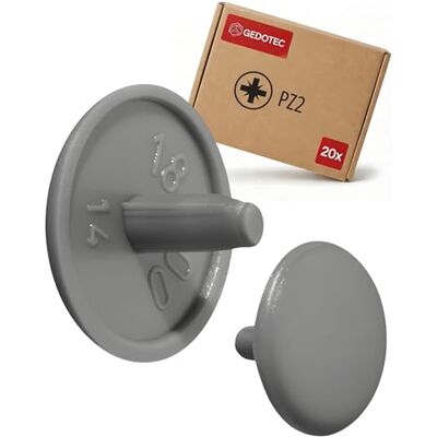 Gedotec Lot de 20 capuchons de protection pour vis rondes Gris poussière RAL 7037 En plastique Pour trou de tête PZ2 Couvercle Ø 12 x 2,5 mm Capuchons de protection pour trous de perçage et Gedotec Lot de 20 capuchons de protection pour vis rondes Gris poussière RAL 7037 En plastique Pour trou de tête PZ2 Couvercle Ø 12 x 2,5 mm Capuchons de protection pour trous de perçage et