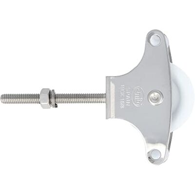 Amig – Poulie – Poulie pour étendoir à linge – Avec galet en plastique, vis de fixation et guides inclus, usage extérieur – Ø 39 mm – Acier zingué – Finition argentée Amig – Poulie – Poulie pour étendoir à linge – Avec galet en plastique, vis de fixation et guides inclus, usage extérieur – Ø 39 mm – Acier zingué – Finition argentée