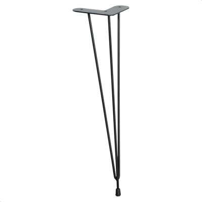 WAGNER 12820501 Pied de meuble/table/meuble design en épingle à cheveux style rétro en acier revêtu par pulvérisation noir, 12 x 12 x 40 cm, pied conique/oblique, plaque de fixation intégrée WAGNER 12820501 Pied de meuble/table/meuble design en épingle à cheveux style rétro en acier revêtu par pulvérisation noir, 12 x 12 x 40 cm, pied conique/oblique, plaque de fixation intégrée