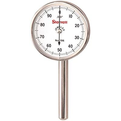 Starrett 196b1 universel cadran indicateur, arrière Piston, cadran blanc, 0–100, lecture 0–0,5 cm Gamme, 0 cm Graduation Starrett 196b1 universel cadran indicateur, arrière Piston, cadran blanc, 0–100, lecture 0–0,5 cm Gamme, 0 cm Graduation