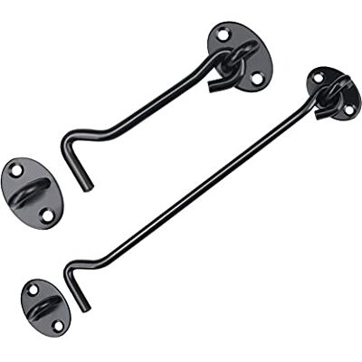 MOTT Crochet extra long et loquet de cabine, entrebâilleur de fenêtre en métal, support de porte d'abri de jardin, serrure à battant en acier inoxydable pour porte, placard, armoire MOTT Crochet extra long et loquet de cabine, entrebâilleur de fenêtre en métal, support de porte d'abri de jardin, serrure à battant en acier inoxydable pour porte, placard, armoire
