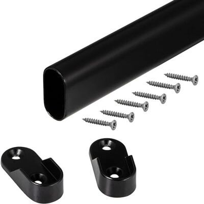 Gedotec Tringle à vêtements ovale Longueur 600 mm 30 x 15 mm Acier noir 1 lot de 2 supports de fixation murale Système de tringle à vêtements peu encombrant Gedotec Tringle à vêtements ovale Longueur 600 mm 30 x 15 mm Acier noir 1 lot de 2 supports de fixation murale Système de tringle à vêtements peu encombrant