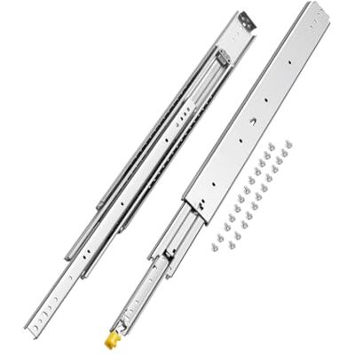 VEVOR 1 paire de glissières de tiroir, à extension complète, 812 mm, capacité de charge de 226,8 kg, glissières de tiroir, roulements à billes avec verrouillage, rails télescopiques montés VEVOR 1 paire de glissières de tiroir, à extension complète, 812 mm, capacité de charge de 226,8 kg, glissières de tiroir, roulements à billes avec verrouillage, rails télescopiques montés