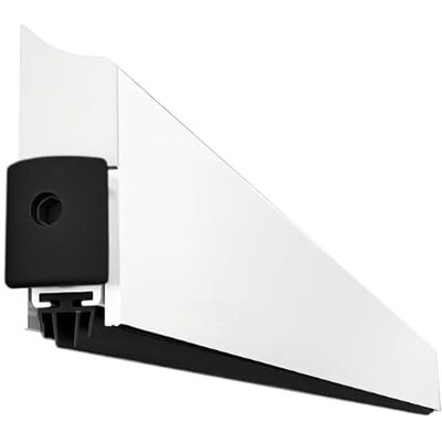Gedotec Joint de sol abaissable, à déclenchement automatique, 13 x 46 mm, longueur 1030 mm, blanc, avec protection contre le vent et le froid Gedotec Joint de sol abaissable, à déclenchement automatique, 13 x 46 mm, longueur 1030 mm, blanc, avec protection contre le vent et le froid