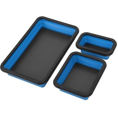 Högert TECHNIK Lot de 3 plateaux magiques pliables magnétiques pour vis et petites pièces, en silicone, caoutchouc, aimant, durable, peu encombrant, polyvalent Högert TECHNIK Lot de 3 plateaux magiques pliables magnétiques pour vis et petites pièces, en silicone, caoutchouc, aimant, durable, peu encombrant, polyvalent