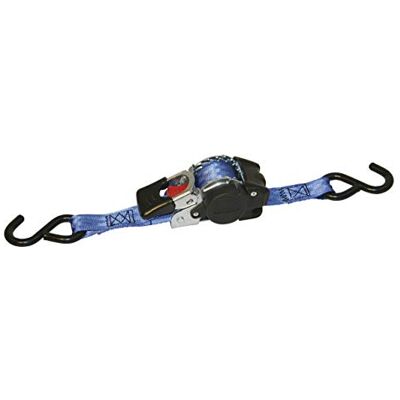 Kerbl 37181 Sangle d'arrimage Automatique avec Fonction Enrouleur et Crochet en S 25 mm / 3 m / 300-600 kg Bleu Kerbl 37181 Sangle d'arrimage Automatique avec Fonction Enrouleur et Crochet en S 25 mm / 3 m / 300-600 kg Bleu