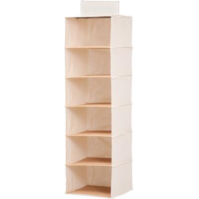 Organisateur de Placard Suspendu Honey-Can-Do SFT-01003 Bambou/Tissu - 6 Étagères Organisateur de Placard Suspendu Honey-Can-Do SFT-01003 Bambou/Tissu - 6 Étagères