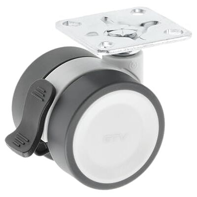 GTV Roulettes de meubles CIRCO Roulettes pivotantes Roulettes pour meubles avec frein diamètre 50 mm en plastique et acier gris GTV Roulettes de meubles CIRCO Roulettes pivotantes Roulettes pour meubles avec frein diamètre 50 mm en plastique et acier gris