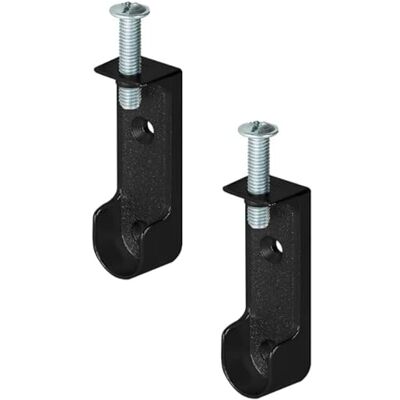 Gedotec Lot de 2 supports de tringle en métal ovale pour penderie Noir Fabriqué en Allemagne Avec vis M6 x 28 mm Gedotec Lot de 2 supports de tringle en métal ovale pour penderie Noir Fabriqué en Allemagne Avec vis M6 x 28 mm