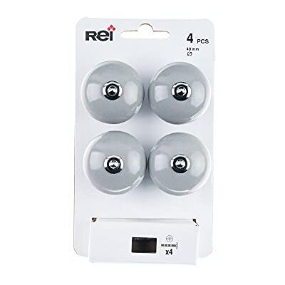 Amig REI Lot de 4 boutons sphériques en porcelaine Gris 38 x 40 x 40 mm Amig REI Lot de 4 boutons sphériques en porcelaine Gris 38 x 40 x 40 mm