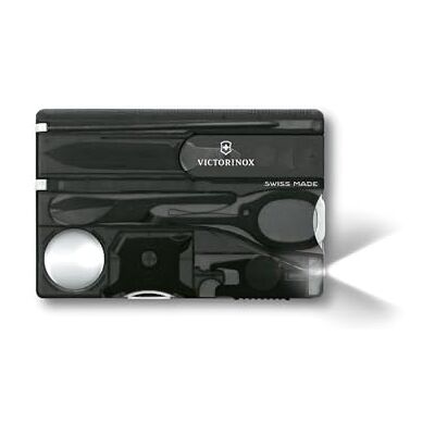 Victorinox Taschenmesser Swiss Card Lite (13 Funktionen, LED-Licht, Lupe, Schere, Stecknadel) schwarz transparent Victorinox Taschenmesser Swiss Card Lite (13 Funktionen, LED-Licht, Lupe, Schere, Stecknadel) schwarz transparent