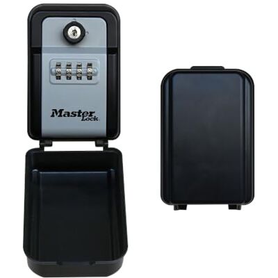 Master Lock Boite a clef à Combinaison Réinitialisable avec Clés de Secours, Fixation Murale 5432EURD, Taille Moyenne, Noir Master Lock Boite a clef à Combinaison Réinitialisable avec Clés de Secours, Fixation Murale 5432EURD, Taille Moyenne, Noir
