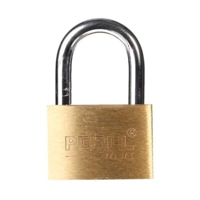 Perel Cadenas haute sécurité 50 mm, avec corps en laiton massif et 3 clés Perel Cadenas haute sécurité 50 mm, avec corps en laiton massif et 3 clés