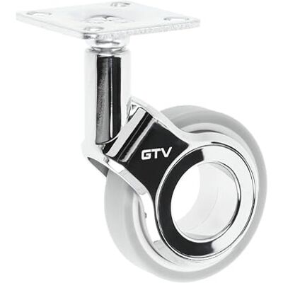 GTV Gira Roulettes pivotantes pour meubles Sans frein Diamètre 60 mm En plastique et acier Chromé + gris mat GTV Gira Roulettes pivotantes pour meubles Sans frein Diamètre 60 mm En plastique et acier Chromé + gris mat