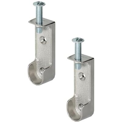 Gedotec Supports de Penderie en Métal OVAL Support de tube d'armoire avec vis M6 x 28 mm Lot de 2 Chromé Pour tringle d'armoire et tringles à penderie Fabriqué en Allemagne Gedotec Supports de Penderie en Métal OVAL Support de tube d'armoire avec vis M6 x 28 mm Lot de 2 Chromé Pour tringle d'armoire et tringles à penderie Fabriqué en Allemagne