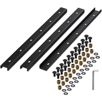 Relaxdays Lot de 3 barres d'armature, rail en métal de 60 cm, stabilisation de plateau de table, profilé en U avec vis, acier, noir Relaxdays Lot de 3 barres d'armature, rail en métal de 60 cm, stabilisation de plateau de table, profilé en U avec vis, acier, noir