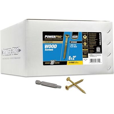 Power Pro 967775 Vis EXT 1/4KEG 8 x 2, boîte de 3000 pièces Power Pro 967775 Vis EXT 1/4KEG 8 x 2, boîte de 3000 pièces