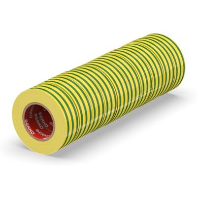 ERKO ELECTRO - ERKO 15x10 - Jaune-Vert - Ruban isolant ERKO ELECTRO - ERKO 15x10 - Jaune-Vert - Ruban isolant