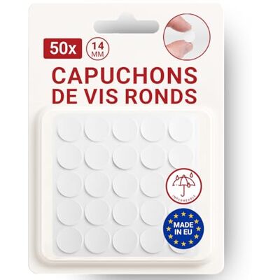LouMaxx Lot de 50 capuchons de vis ronds blancs Ø 14 mm pour vis Trou de vis autocollant et trous de perçage Autocollant universel pour meubles blanc. LouMaxx Lot de 50 capuchons de vis ronds blancs Ø 14 mm pour vis Trou de vis autocollant et trous de perçage Autocollant universel pour meubles blanc.