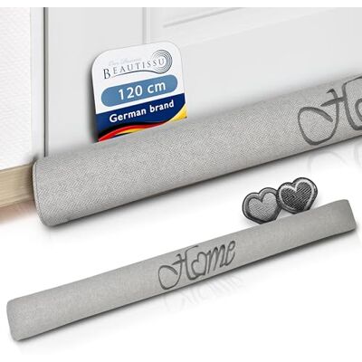 Beautissu Tuuli Bas de Porte 120 cm Poids 1,2 kg en Coton – comme Boudin de Porte ou Boudin de Fenêtre Contre Le Froid – Coussin de Porte Gris Clair Robuste avec Remplissage et Tenue Ferme Beautissu Tuuli Bas de Porte 120 cm Poids 1,2 kg en Coton – comme Boudin de Porte ou Boudin de Fenêtre Contre Le Froid – Coussin de Porte Gris Clair Robuste avec Remplissage et Tenue Ferme