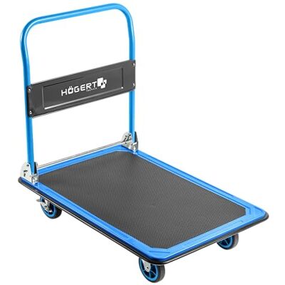 Högert Technik Chariot à main Heavy Duty 900 x 600 mm Capacité de charge jusqu'à 300 kg Volants Poignées Diable de transport Diable empilable Chariot Högert Technik Chariot à main Heavy Duty 900 x 600 mm Capacité de charge jusqu'à 300 kg Volants Poignées Diable de transport Diable empilable Chariot