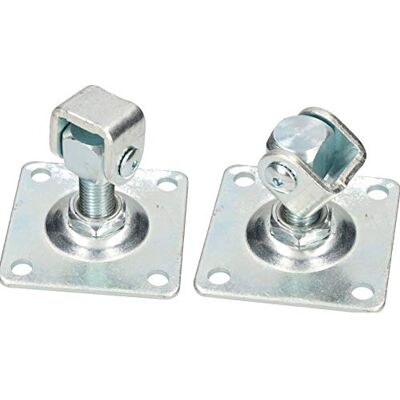 KOTARBAU Lot de 2 charnières de portail M20 100 x 100 mm Galvanisé Réglable Avec trous de vis Plaque de fixation Résistant à la rouille et aux intempéries KOTARBAU Lot de 2 charnières de portail M20 100 x 100 mm Galvanisé Réglable Avec trous de vis Plaque de fixation Résistant à la rouille et aux intempéries